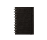 Notebook with Graph Paper, Black Metallic Mesh Journal, JournalBooks®, Wirebound Journal
