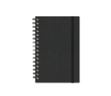 Notebook with Graph Paper, Black Linen Journal, JournalBooks®, Wirebound Journal