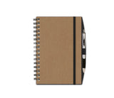 Notebook with Graph Paper, Brown Linen Journal, Notebook with Pen, JournalBooks®, Wirebound Journal