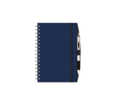 Notebook with Graph Paper, Blue Metallic Journal, Notebook with Pen, JournalBooks®, Wirebound Journal