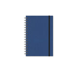 Notebook with Graph Paper, Blue Linen Journal, JournalBooks®, Wirebound Journal