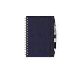 Notebook with Graph Paper, Navy Linen Journal, Notebook with Pen, JournalBooks®, Wirebound Journal